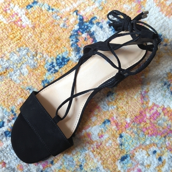 Topshop Daisy Strappy Ankle Marble Mid Block Heeled Sandals Black Size 7.5 - Picture 6 of 15